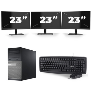 Dell Optiplex 3010 Micro Tower - Intel Core i3-3e Generatie - 8GB RAM - 256GB SSD - Windows 10 + 3x 23 inch Monitor