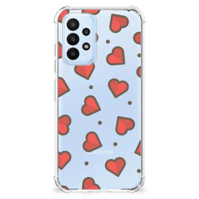 Samsung Galaxy A23 Doorzichtige Silicone Hoesje Hearts Samsung Galaxy A23 Doorzichtige Silicone Hoesje Hearts