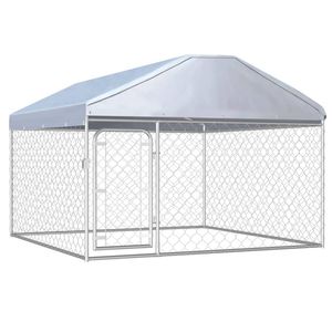 vidaXL Hondenkennel voor buiten met dak 200x200x135 cm