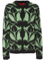 La DoubleJ pull en maille intarsia à manches longues - Vert