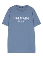 Balmain Kids t-shirt en coton à logo imprimé - Bleu - thumbnail