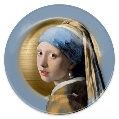 Bord Meisje met de Parel metaal Ø26cm