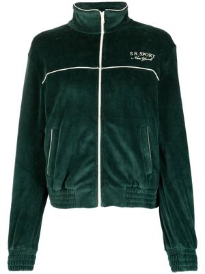Sporty & Rich veste zippée à logo imprimé - Vert
