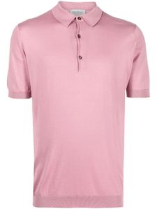 John Smedley polo en maille fine à manches courtes - Rose