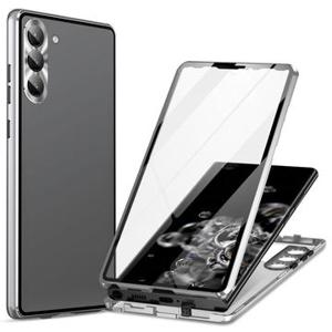 Samsung Galaxy S24+ Magnetisch Hoesje met Gehard Glas - Zilver