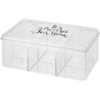 Excellent Houseware - Theekist - 22 x 15 x 9 cm - kunststof - 6 vakken Excellent Houseware - Theekist - 22 x 15 x 9 cm - kunststof - 6 vakken