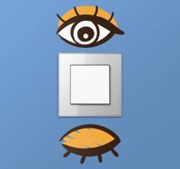 Schakelaarsticker open en gesloten oog