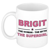 Brigit cadeau mok - Woman Myth Supergirl - naam koffiemok - 300 ml - collega - moederdag