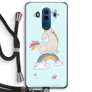 Regenboog eenhoorn: Huawei Mate 10 Pro Transparant Hoesje met koord