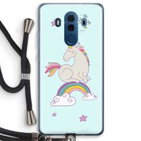 Regenboog eenhoorn: Huawei Mate 10 Pro Transparant Hoesje met koord