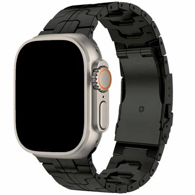 Apple Watch Stalen Schakel Band Ted - Zwart - 44, 45, 46 & 49mm Apple Watch Stalen Schakel Band Ted - Zwart - 44, 45, 46 & 49mm