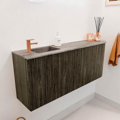 Toiletmeubel Mondiaz Joya Dlux | 101.6 cm | Meubelkleur Shadow | Faye wastafel Oza Wasbak Links | 1 kraangat