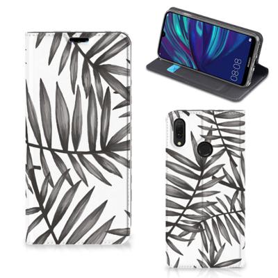 Huawei Y7 hoesje Y7 Pro (2019) Smart Cover Leaves Grey Huawei Y7 hoesje Y7 Pro (2019) Smart Cover Leaves Grey