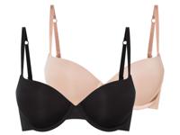 esmara 2 dames push-up BH&apos;s (Zwart/beige, 75B)