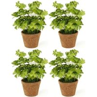 4x Kunstplanten klavertje groen in pot 25 cm - thumbnail