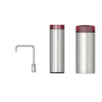 Quooker Nordic Square Kokendwaterkraan (Single Tap) Set - Kokend Water - RVS - met PRO3 Reservoir & CUBE - Direct Gekoeld Bruisend Water