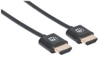 Manhattan 394376 HDMI-kabel HDMI Aansluitkabel HDMI-A-stekker, HDMI-A-stekker 3.00 m Zwart - thumbnail