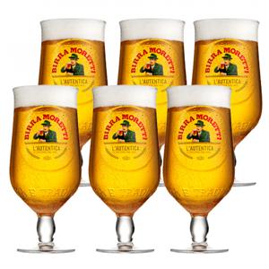 Birra Moretti - Bierglas 500ml - 6 stuks