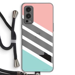 Strepen pastel: OnePlus Nord 2 5G Transparant Hoesje met koord