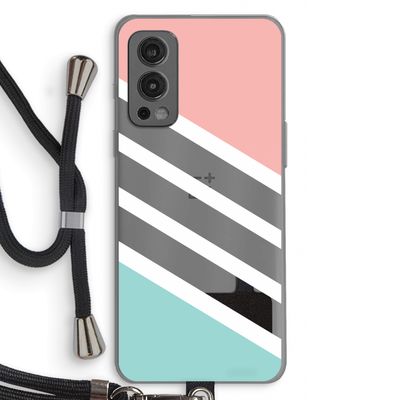 Strepen pastel: OnePlus Nord 2 5G Transparant Hoesje met koord