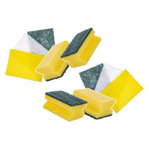 CM Schuursponsjes set - 15x stuks - met nagelbescherming - vezelspons doekjes - sterke reiniging