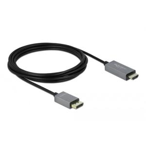 Delock 85930 DisplayPort-kabel DisplayPort / HDMI Aansluitkabel DisplayPort-stekker, HDMI-A-stekker 3 m Zwart, Grijs 4K UHD, Vergulde steekcontacten