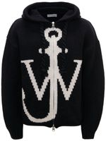 JW Anderson hoodie zippé à logo imprimé - Noir