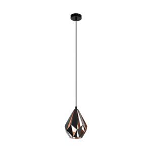 EGLO 49997 hangende plafondverlichting Flexibele montage E27 60 W Zwart, Koper