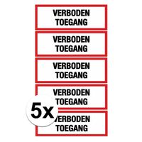 5x verboden toegang stickers 14,8 x 10,5 cm