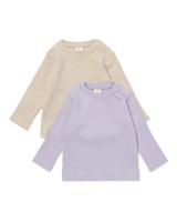 HEMA Baby T-shirts Rib - 2 Stuks Ecru (ecru)