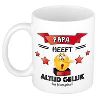 Vader/papa cadeau mok - altijd gelijk - rood - 300 ml - vaderdag/verjaardag