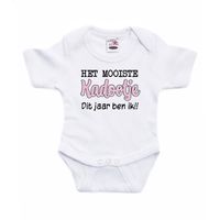 Baby rompertje - Kadootje - wit/roze - moederdag - babyshower/kraamcadeau Baby rompertje - Kadootje - wit/roze - moederdag - babyshower/kraamcadeau