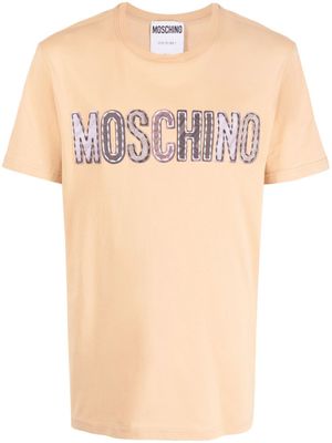 Moschino t-shirt en coton à patch logo - Tons neutres