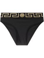 Versace bas de bikini à bande Greca - Noir