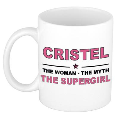 Cristel cadeau mok - Woman Myth Supergirl - naam koffiemok - 300 ml - collega - moederdag Cristel cadeau mok - Woman Myth Supergirl - naam koffiemok - 300 ml - collega - moederdag