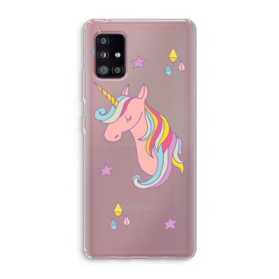 Roze eenhoorn: Samsung Galaxy A51 5G Transparant Hoesje