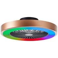 Brilliant Zwarte ventilatorSlimline met gouden rand - G60060/86