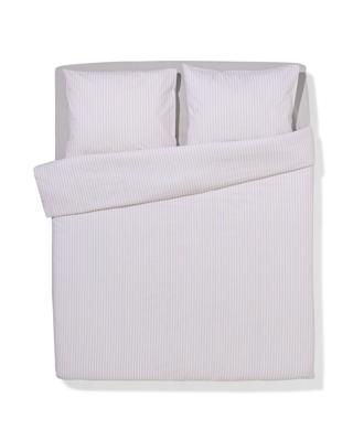 HEMA Dekbedovertrek 240x220cm Zacht Katoen Strepen Greige (beige)