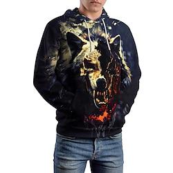 grafische wolf herenmode 3d print hoodie vakantie streetwear hoodies zwarte capuchon print fleece winter lente herfst designer sweatshirt met capuchon Lightinthebox