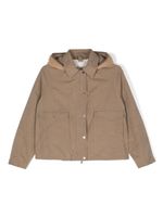 Brunello Cucinelli Kids veste matelassée à doublure en polaire - Marron