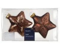 Decoris kersthangers glas ster 2st espresso