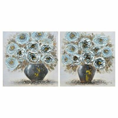 Schilderij DKD Home Decor S3018303 Vaas (60 x 3 x 60 cm) (2 Stuks)