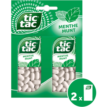 Tic Tac Pepermuntpastilles 2 x 49 g bij Jumbo