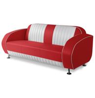 Bel Air Retro Waverly Tweezitter Sofa SF02CBG63 Rood/Wit