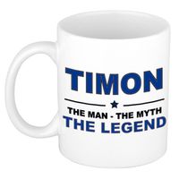 Naam cadeau mok/ beker Timon The man, The myth the legend 300 ml - Naam mokken