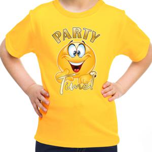 Verkleed T-shirt voor meisjes - Party Time - geel - carnaval - feestkleding voor kinderen