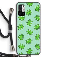 Groene blaadjes: Xiaomi Redmi Note 10 5G Transparant Hoesje met koord