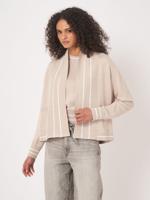 Open vest met strependetail in katoenmix