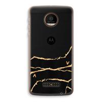 Gouden marmer: Motorola Moto Z Force Transparant Hoesje