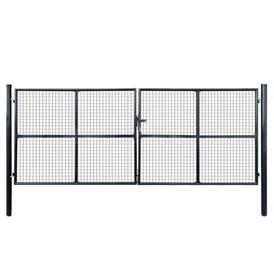 Gaaspoort 400x150 cm gegalvaniseerd staal grijs